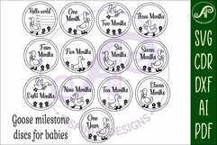 Goose themed Baby monthly milestone discs SVG laser engraved Product Image 4