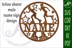 Inline skater female name sign, SVG, sports themed wall art Product Image 4