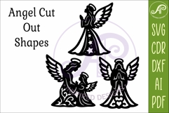 Angel SVG Silhouette, Guardian Angel Laser Cut Files 1 Product Image 4