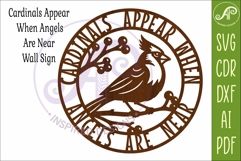 Cardinal Memorial Wall Sign SVG Cardinals Appear When Angels Product Image 4