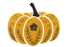 Floral Pumpkin Embroidery Design Fall Flowers Autumn Decor Product Image 1