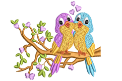 Lovebirds Machine Embroidery File Product Image 1