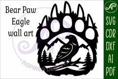 Bear paw print with Eagle wall sign Product Image 4