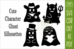 Cute Ghost SVG Halloween Laser Cut Silhouettes 3 Product Image 4