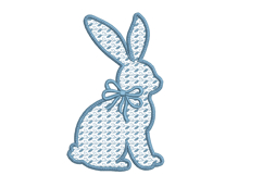 Easter Bunny with bow Machine Embroidery Product Image 1