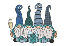 Four Christmas Gnomes Embroidery Design Product Image 1