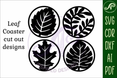 Leaf Coasters, laser cut out leaves designs d4 Product Image 4