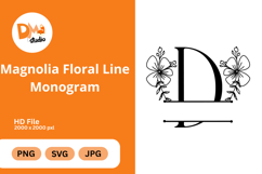 Magnolia Floral Line Monogram Product Image 1