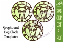 Greyhound Dog clock wall clock laser cut file 2 Product Image 4