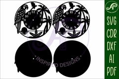 Parrot bird clock wall clock laser cut files Product Image 4