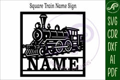 Train Name Sign SVG, Steam Train Wall Art, Kids Room Decor Product Image 4