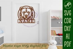 Bear face name sign svg laser Product Image 4