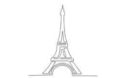 Eiffel Tower machine embroidery design, Paris Embroidery Product Image 1