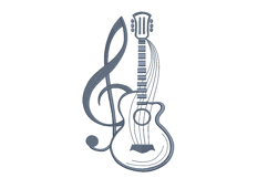Treble clef and Guitar Machine Embroidery Design Product Image 2