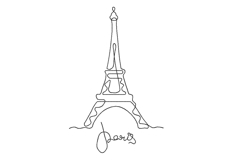 Eiffel Tower machine embroidery design, Paris Embroidery Product Image 1