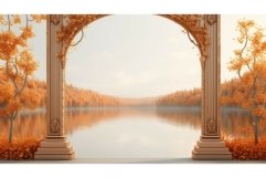 abstract orange frame backdrop picturesque ai generated Product Image 1