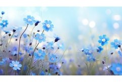 meadow blossom blue field sunlit ai generated Product Image 1