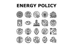 energy infrastructure icons set vector Product Image 1