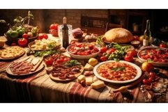 pasta table italian food festive ai generated Product Image 1