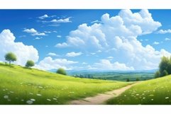 landscape season meadow soft path ai generated Product Image 1