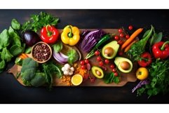 healthy background vegan food wooden ai generated Product Image 1