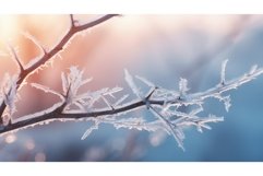 cold frozen view branch winter ai generated Product Image 1