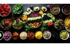 vegetarian table healthy food plant ai generated Product Image 1