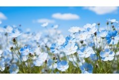 summer blossom blue field botanical ai generated Product Image 1