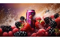 blue can soda drink berry ai generated Product Image 1