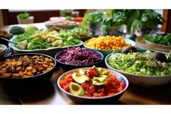 vegan table healthy food plant ai generated Product Image 1