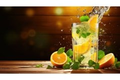 fresh glass juice drink minty ai generated Product Image 1