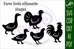 Farm bird silhouette laser cut outs SVG file Product Image 4