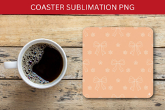 square coaster seamless pattern - floral ribbon Product Image 1