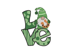 Irish Gnome with Horseshoe Machine embroidery file. Product Image 1