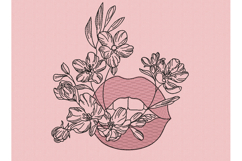 Floral lips Machine embroidery design Product Image 1