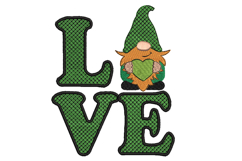 Irish Gnome with heart Machine embroidery Product Image 1