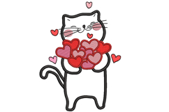 Valentine Cat Machine Embroidery File Product Image 1