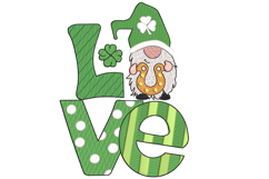 Irish Gnome with Horseshoe Machine embroidery file. Product Image 1