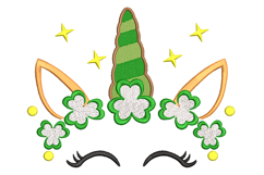 Irish Unicorn Machine embroidery file. Product Image 1