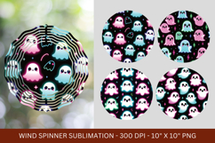 wind spinner png sublimation - ghost pattern halloween Product Image 1
