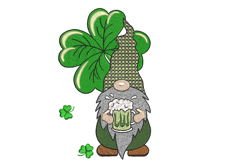 Irish Gnome with Beer Mug. Machine embroidery file. Product Image 1