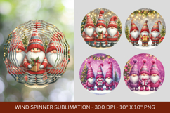 wind spinner png sublimation - christmas gnome santa claus Product Image 1