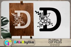 Floral letter D svg cut file / Botanical alphabet SVG Product Image 2
