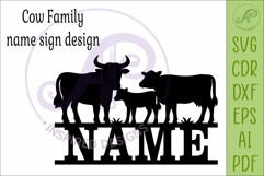 Cow Family Name Sign, Farm lovers SVG for Laser cutting Product Image 4