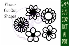 Flower Silhouette Cut out designs 7 Product Image 4