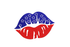 American Girl Lips Machine Embroidery Design Product Image 1