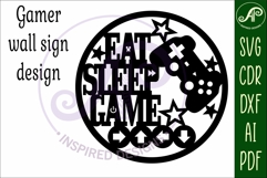 Gamer wall sign svg laser cut file Product Image 4