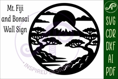 Mount Fuji Wall Art SVG Laser Cut File, Japanese Landscape Product Image 4