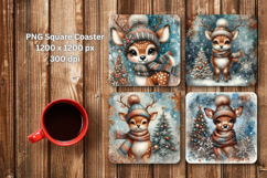 square coaster - baby deer Product Image 1
