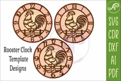 Rooster Wall Clock SVG Farmhouse Clock Laser Cut File Product Image 4